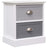 Nightstand White And Natural 38X28X45 Cm Paulownia Wood