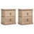 Nightstand White And Natural 38X28X45 Cm Paulownia Wood