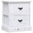 Nightstand White And Natural 38X28X45 Cm Paulownia Wood