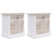 Nightstand White And Natural 38X28X45 Cm Paulownia Wood