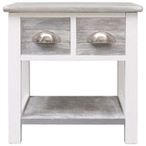 Side Table Grey 40x40x40 cm Paulownia Wood