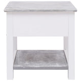 Side Table Grey 40x40x40 cm Paulownia Wood