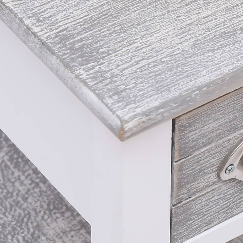 Side Table Grey 40x40x40 cm Paulownia Wood