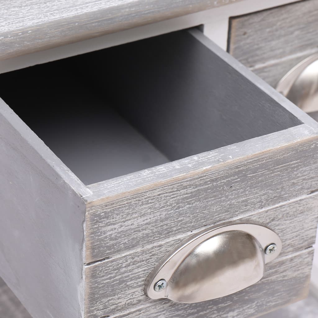 Side Table Grey 40x40x40 cm Paulownia Wood