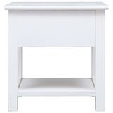 Side Table White 40x40x40 cm Paulownia Wood