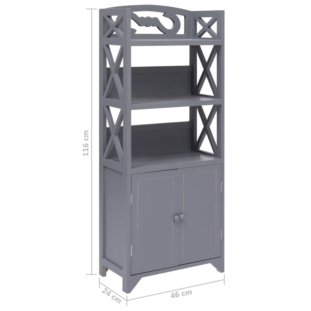 Bathroom Cabinet 46X24X116 Cm Paulownia Wood