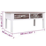 Coffee Table Brown 100X50X45 Cm Wood