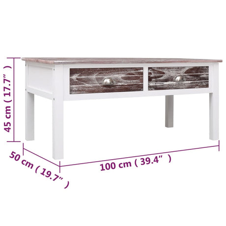 Coffee Table Brown 100X50X45 Cm Wood