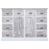 Sideboard With 10 Drawers Grey 113X30X79 Cm Wood