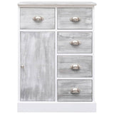 Sideboard With 10 Drawers Grey 113X30X79 Cm Wood