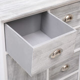 Sideboard With 10 Drawers Grey 113X30X79 Cm Wood