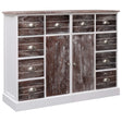 Sideboard With 10 Drawers Grey 113X30X79 Cm Wood
