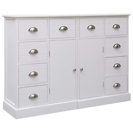 Sideboard With 10 Drawers Grey 113X30X79 Cm Wood