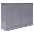Sideboard With 10 Drawers Grey 113X30X79 Cm Wood