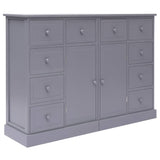 Sideboard With 10 Drawers Grey 113X30X79 Cm Wood