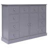 Sideboard With 10 Drawers Grey 113X30X79 Cm Wood