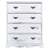 Drawer Cabinet White 60X30X75 Cm Wood