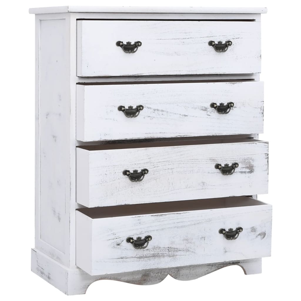 Drawer Cabinet White 60X30X75 Cm Wood