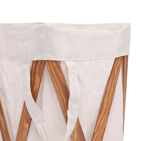 Folding Laundry Basket Wood And Fabric