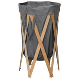 Folding Laundry Basket Wood And Fabric