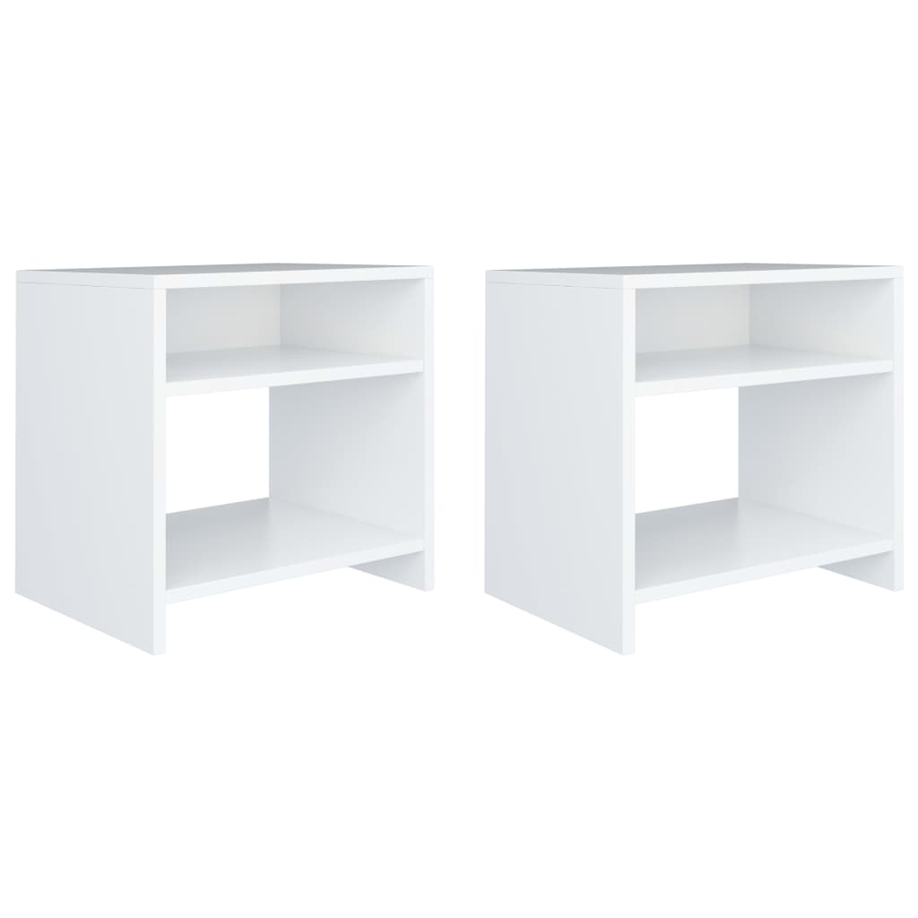 Bedside Cabinet White And Sonoma Oak 40X30X40 Cm Engineered Wood