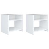 Bedside Cabinet White And Sonoma Oak 40X30X40 Cm Engineered Wood