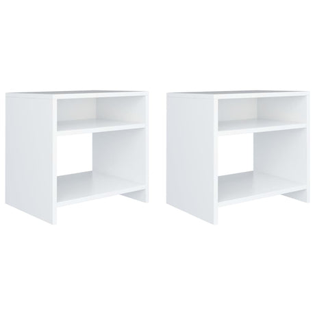 Bedside Cabinet White And Sonoma Oak 40X30X40 Cm Engineered Wood