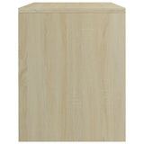 Bedside Cabinet White And Sonoma Oak 40X30X40 Cm Engineered Wood