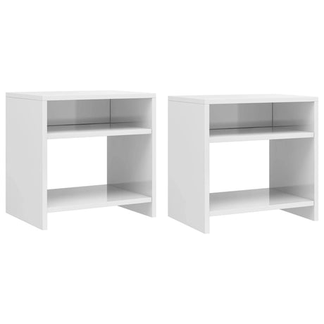 Bedside Cabinet White And Sonoma Oak 40X30X40 Cm Engineered Wood