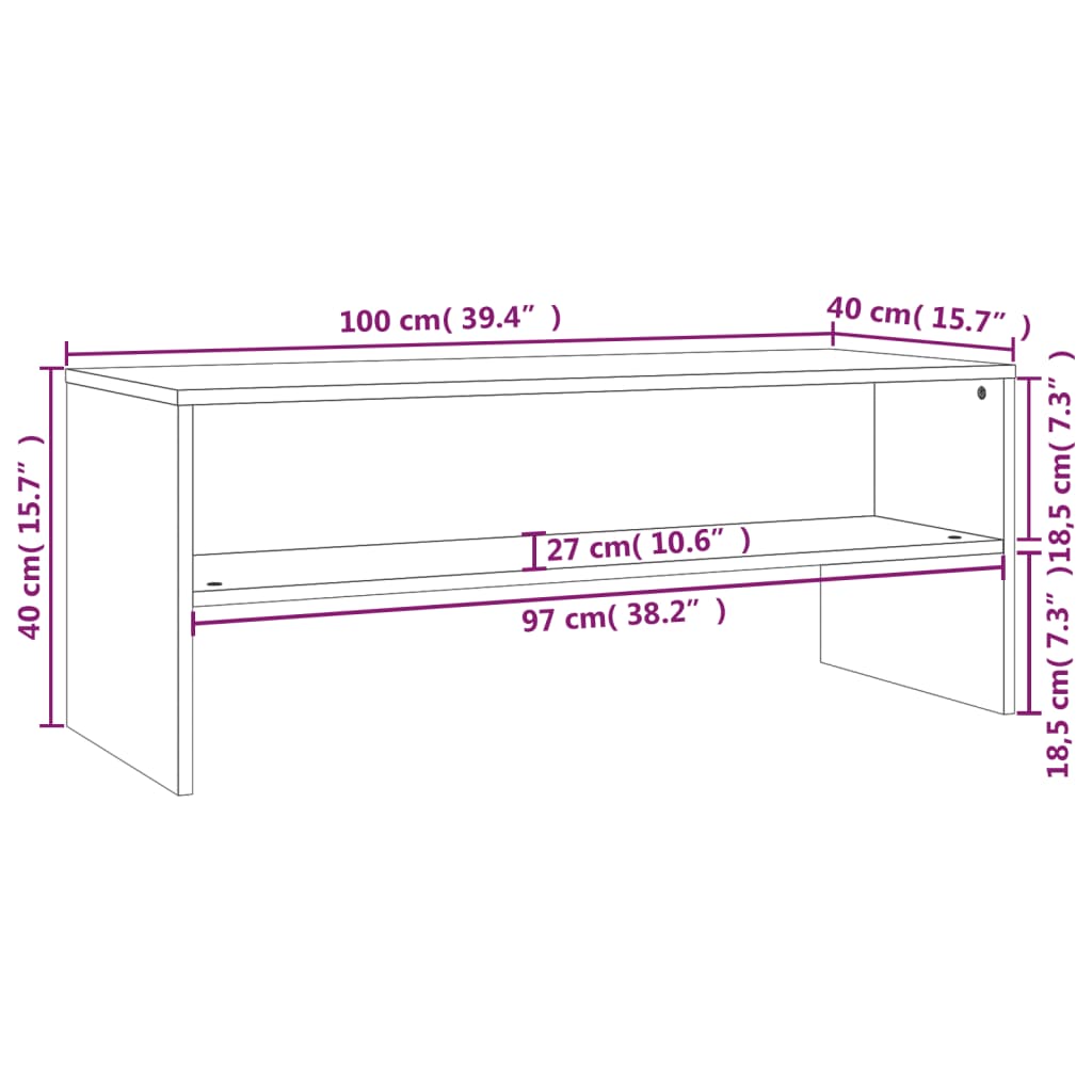 Tv Cabinet 100X40X40 Cm Engineered Wood