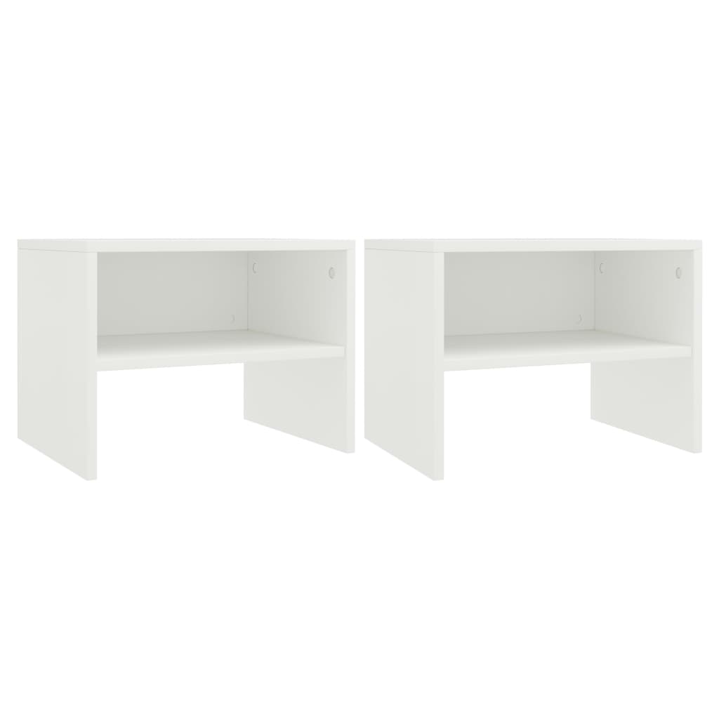 Bedside Cabinet White And Sonoma Oak 40X30X30 Cm Engineered Wood