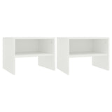 Bedside Cabinet White And Sonoma Oak 40X30X30 Cm Engineered Wood