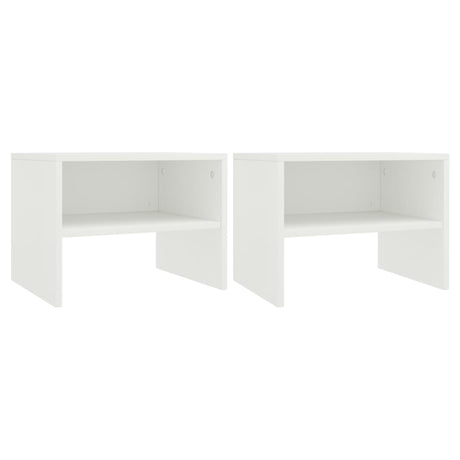 Bedside Cabinet White And Sonoma Oak 40X30X30 Cm Engineered Wood