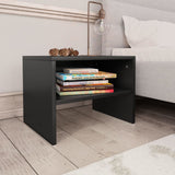 Bedside Cabinet White And Sonoma Oak 40X30X30 Cm Engineered Wood