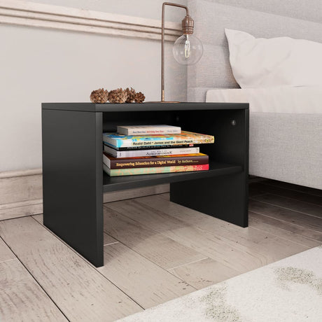 Bedside Cabinet White And Sonoma Oak 40X30X30 Cm Engineered Wood