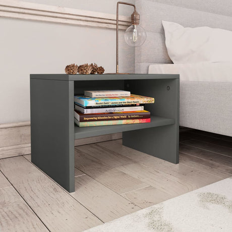 Bedside Cabinet White And Sonoma Oak 40X30X30 Cm Engineered Wood