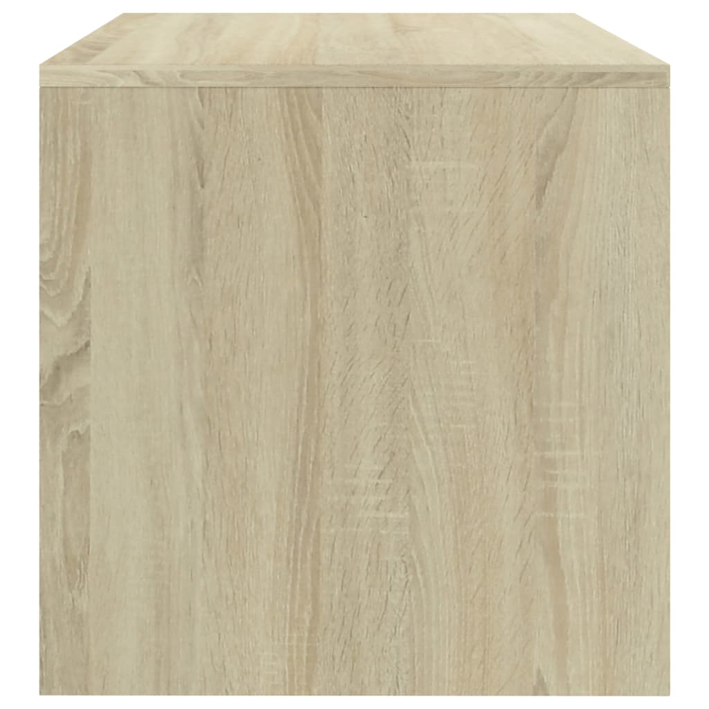 Bedside Cabinet White And Sonoma Oak 40X30X30 Cm Engineered Wood