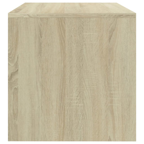 Bedside Cabinet White And Sonoma Oak 40X30X30 Cm Engineered Wood