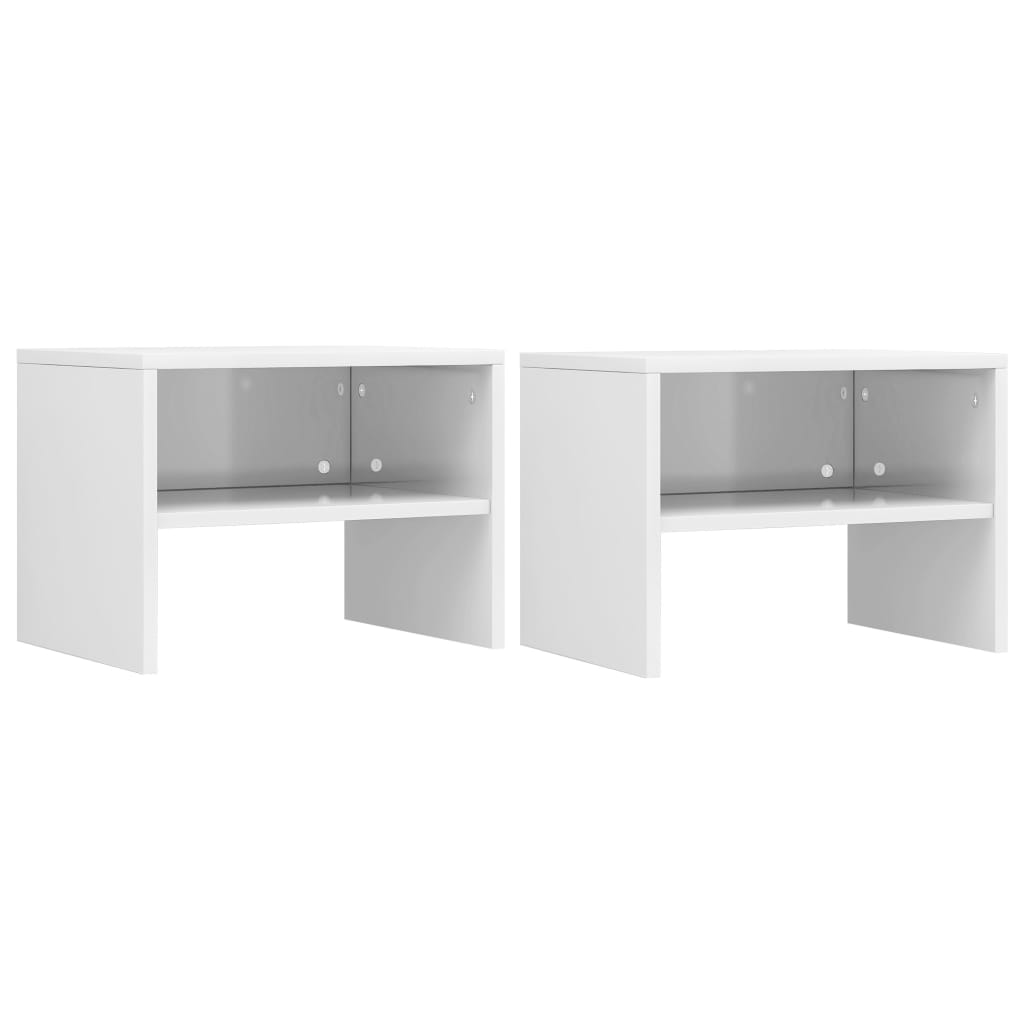 Bedside Cabinet White And Sonoma Oak 40X30X30 Cm Engineered Wood