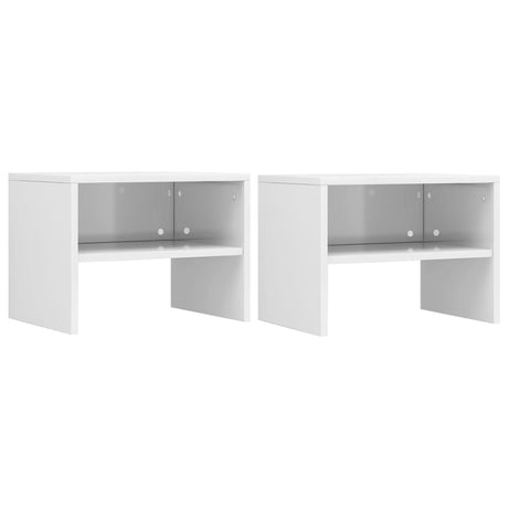 Bedside Cabinet White And Sonoma Oak 40X30X30 Cm Engineered Wood