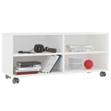 Tv Cabinet With Castors 90X35X35 Cm Engineered Wood