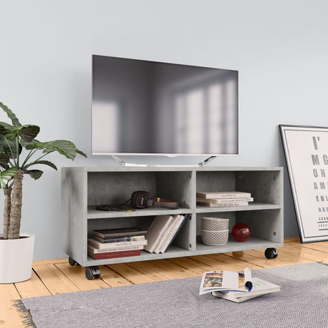 Tv Cabinet With Castors 90X35X35 Cm Engineered Wood