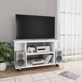 Tv Cabinet With Castors 80X40X45 Cm Engineered Wood