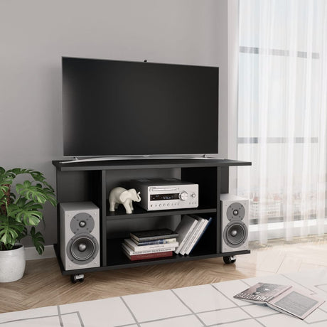 Tv Cabinet With Castors 80X40X45 Cm Engineered Wood