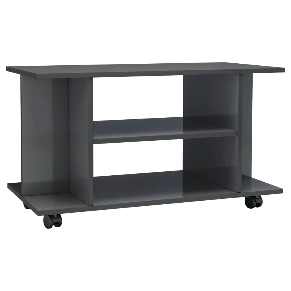 Tv Cabinet With Castors 80X40X45 Cm Engineered Wood