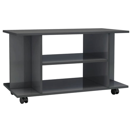 Tv Cabinet With Castors 80X40X45 Cm Engineered Wood