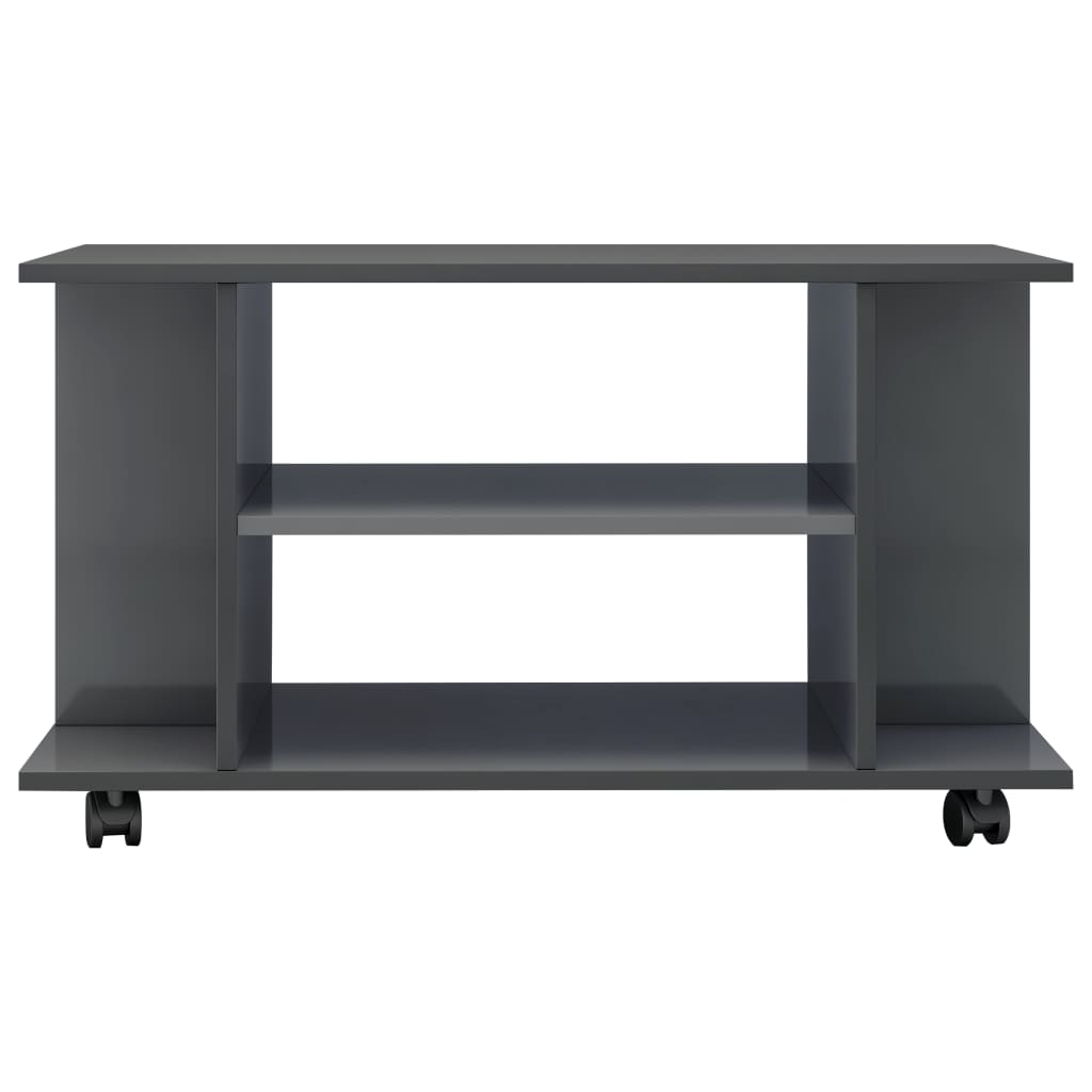 Tv Cabinet With Castors 80X40X45 Cm Engineered Wood