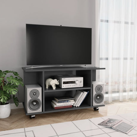 Tv Cabinet With Castors 80X40X45 Cm Engineered Wood