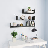 Wall Display Shelves 3 Pcs Engineered Wood