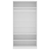 Wardrobe White 100x50x200 cm Engineered Wood